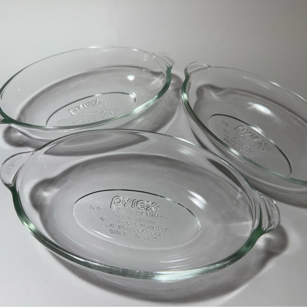 Pyrex Clear Glass Oval Baking Dish Trio